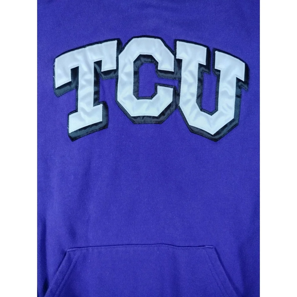 TCU Horned Frogs Hoodie Mens Medium Purple Badger Sport Fleece NCAA Embroidered